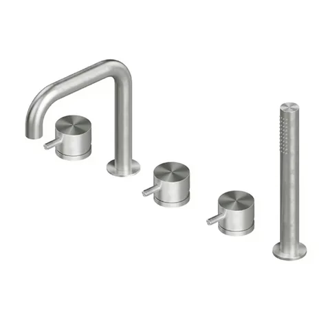 QuadroDesign SOURCE/OTTAVO 1295AS Смеситель на борт ванны, цвет Brushed Stainless Steel