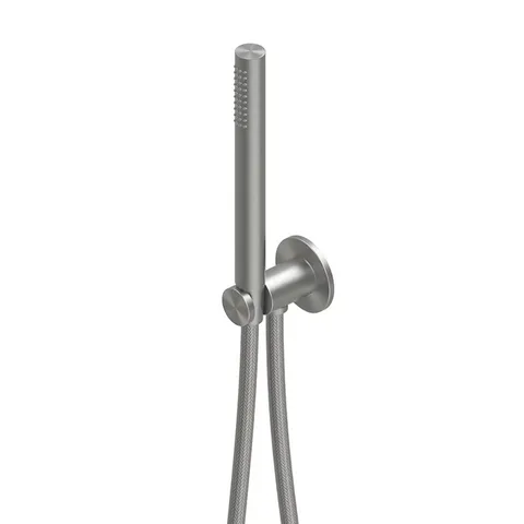 QuadroDesign  1366AS Ручной душ с держателем, выпуском, шлангом 1500 мм, цвет brushed stainless steel (смотри 1366)