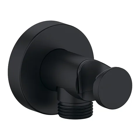 Duravit Водоразетка с держателем для душа, черный матовый