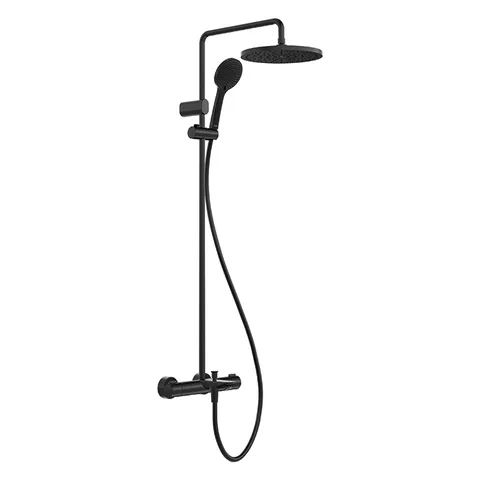 Duravit  WaveДушевая система с термостатом, ручной душ ,  шланг 1600 мм, ручной душ 3 режима, излив 223 мм, черный матовый (Спец.цена из наличия)