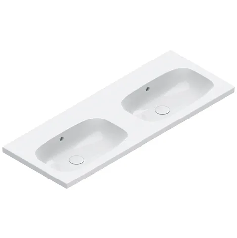 Catalano ALVEA Раковина 120x46 двойная, без отв. под смеситель, покрытие Cataglaze+, цвет белый глянцевый