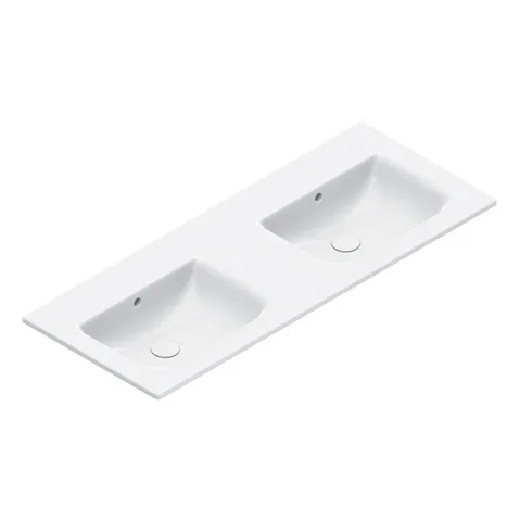 Catalano ITALY Раковина 125x50 двойная, без отв. под смеситель, покрытие Cataglaze+, цвет белый глянцевый