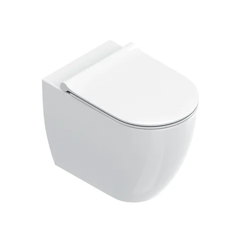 Catalano SFERA Унитаз напольный 55x35, безободковый, универс.слив, смыв Tornado, покрытие Cataglaze+, без крепежа, цвет белый глянцевый