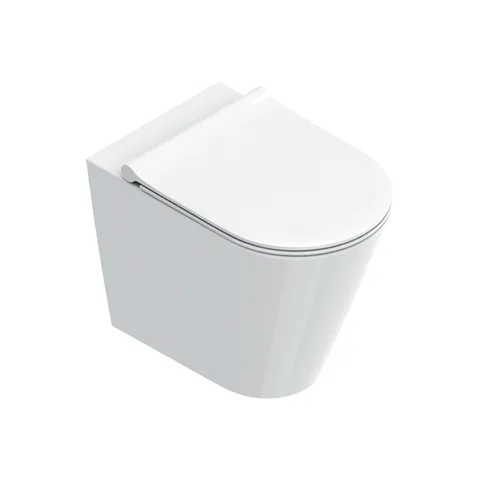 Catalano ZERO Унитаз напольный 55x35, безободковый, универс.слив, смыв Tornado, покрытие Cataglaze+, без крепежа, цвет белый глянцевый
