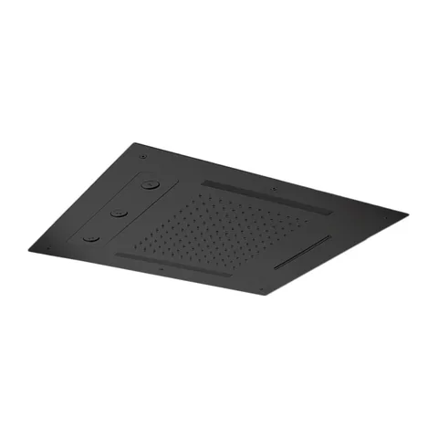 ALMAR Встраиваемый верхний душ 48х63 см, 3 типа струи, хромотерапия, цвет Black Absolute Brushed PVD (спец.цена из наличия)