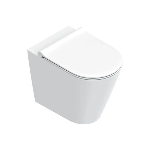 Catalano ZERO Унитаз напольный 55x35, безободковый, универс.слив, смыв Tornado, покрытие Twinglaze+, без крепежа, цвет белый матовый