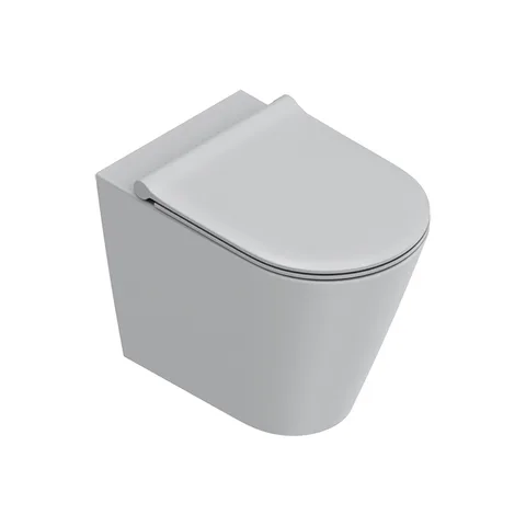 Catalano ZERO Унитаз напольный 55x35, безободковый, универс.слив, смыв Tornado, покрытие Twinglaze+, без крепежа, цвет Cemento Satinato