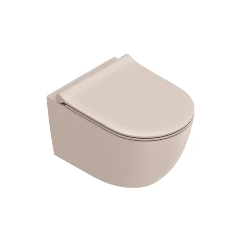 Catalano SFERA Унитаз подвесной 50x35, безободковый, смыв Tornado, покрытие Twinglaze+, без крепежа, цвет Seta Satinato