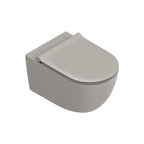 Catalano SFERA Унитаз подвесной 55x35, безободковый, смыв Tornado, покрытие Twinglaze+, без крепежа, цвет Tortora Satinato