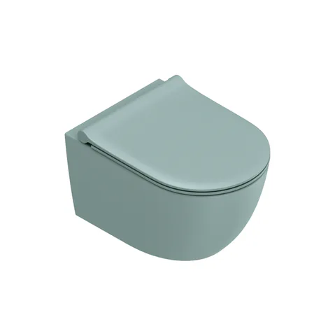 Catalano SFERA Унитаз подвесной 50x35, безободковый, смыв Tornado, покрытие Twinglaze+, без крепежа, цвет Aqua Satinato