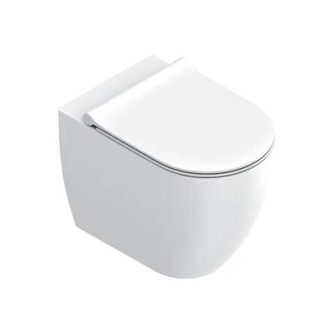Catalano SFERA Унитаз напольный 55x35, безободковый, универс.слив, смыв Tornado, покрытие Twinglaze+, без крепежа, цвет белый матовый