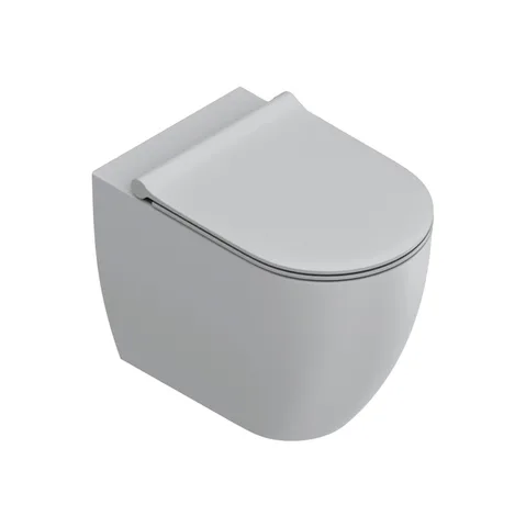 Catalano SFERA Унитаз напольный 55x35, безободковый, универс.слив, смыв Tornado, покрытие Twinglaze+, без крепежа, цвет Cemento Satinato