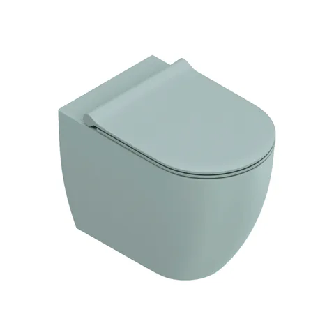 Catalano SFERA Унитаз напольный 55x35, безободковый, универс.слив, смыв Tornado, покрытие Twinglaze+, без крепежа, цвет Aqua Satinato