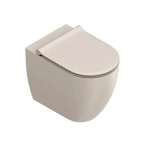 Catalano SFERA Унитаз напольный 55x35, безободковый, универс.слив, смыв Tornado, покрытие Twinglaze+, без крепежа, цвет Sabbia Satinato