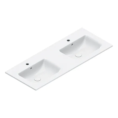Catalano ITALY Раковина 125x50 двойная, с 2 отв. под смеситель, покрытие Cataglaze+, цвет белый глянцевый