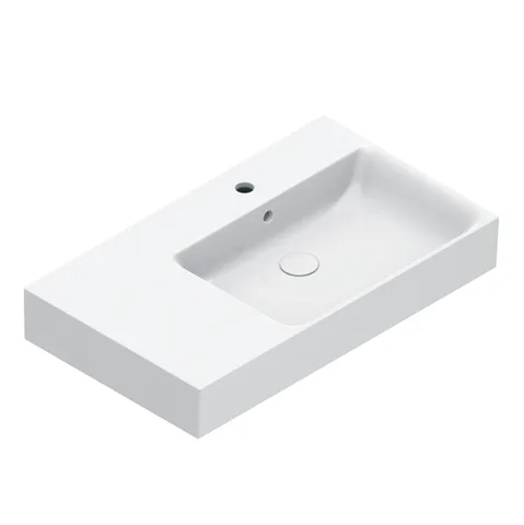 Catalano PREMIUM Раковина 80x47 чаша справа, с 1 отв. под смеситель, покрытие Cataglaze+, цвет белый глянцевый