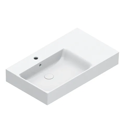 Catalano PREMIUM Раковина 80x47 чаша слева, с 1 отв. под смеситель, покрытие Cataglaze+, цвет белый глянцевый