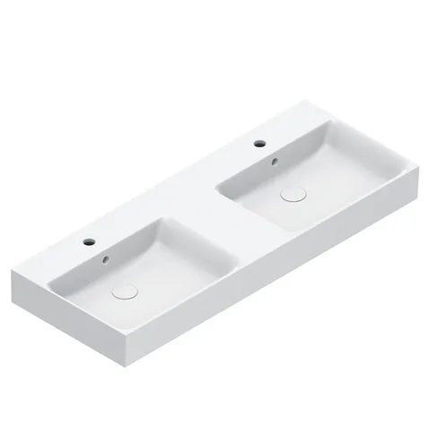 Catalano PREMIUM Раковина 120x47 двойная, с 2 отв. под смеситель, покрытие Cataglaze+, цвет белый глянцевый