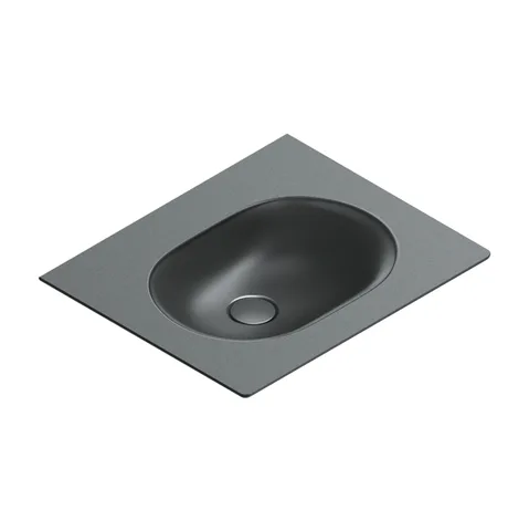Catalano SFERA Раковина консоль 60x50, без отв. под смеситель, покрытие Cataglaze+, цвет черный матовый
