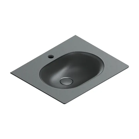 Catalano SFERA Раковина консоль 60x50, с 1 отв. под смеситель, покрытие Cataglaze+ , цвет черный матовый