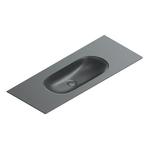 Catalano SFERA Раковина консоль 125x50, без отв. под смеситель, покрытие Cataglaze+, цвет черный матовый