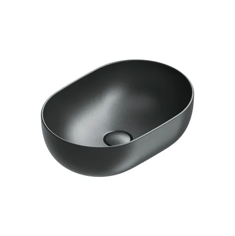 Catalano SFERA Раковина 50x35 h16 накладная, без отв. под смеситель, покрытие Cataglaze+, цвет черный матовый