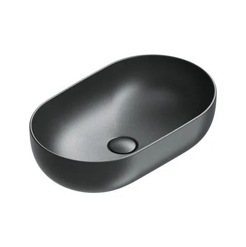 Catalano SFERA Раковина 60x37 h16 накладная, без отв. под смеситель, покрытие Cataglaze+, цвет черный матовый