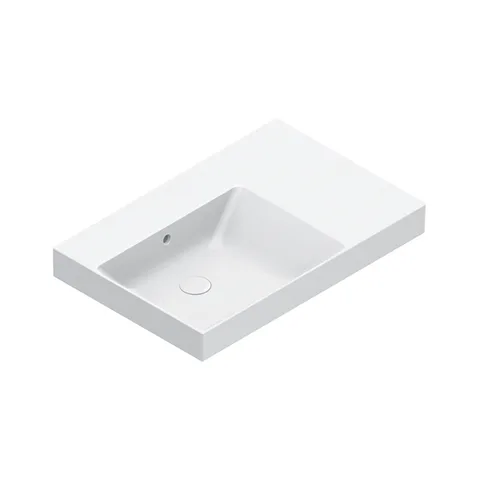 Catalano ZERO Раковина 75x50 чаша слева, без отв. под смеситель, покрытие Cataglaze+, цвет белый глянцевый