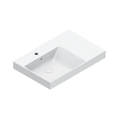 Catalano ZERO Раковина 75x50 чаша слева, с 1 отв. под смеситель, покрытие Cataglaze+, цвет белый глянцевый