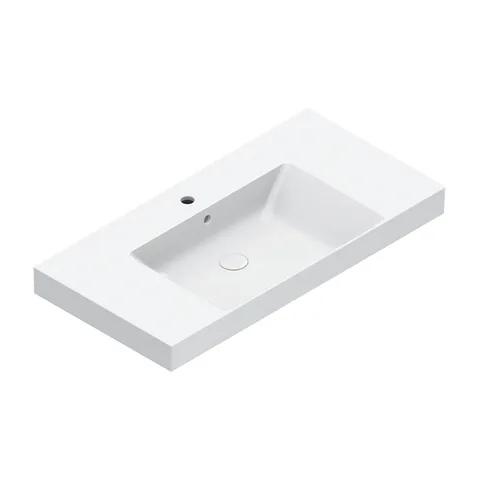Catalano ZERO Раковина 100x50 чаша в центре, с 1 отв. под смеситель, покрытие Cataglaze+, цвет белый глянцевый