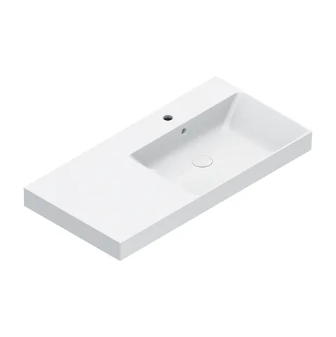 Catalano ZERO Раковина 100x50 чаша справа, с 1 отв. под смеситель, покрытие Cataglaze+, цвет белый глянцевый