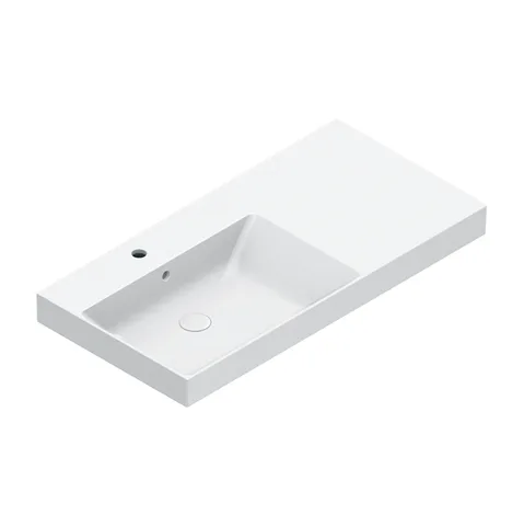 Catalano ZERO Раковина 100x50 чаша слева, с 1 отв. под смеситель, покрытие Cataglaze+, цвет белый глянцевый
