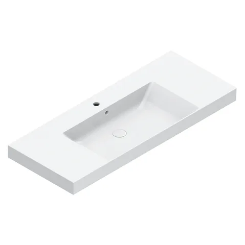 Catalano ZERO Раковина 125x50, с 1 отв. под смеситель, покрытие Cataglaze+, цвет белый глянцевый