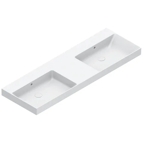 Catalano ZERO Раковина 150x50 двойная, без отв. под смеситель, покрытие Cataglaze+, цвет белый глянцевый