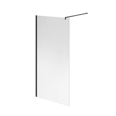 KERAMA MARAZZI Душевая перегородка CRISTALLO с рифленым стеклом, 100х210, матовый черный