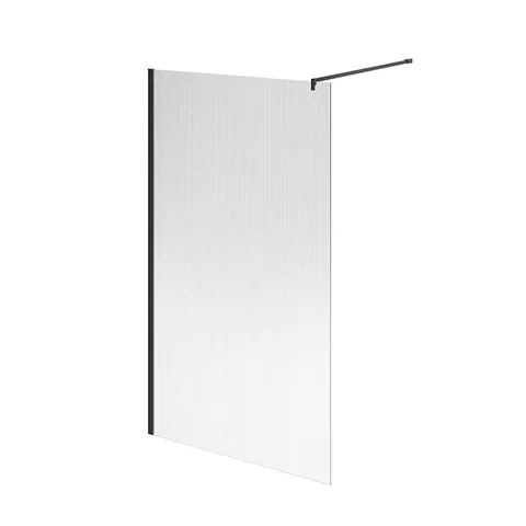 KERAMA MARAZZI Душевая перегородка CRISTALLO с рифленым стеклом, 120х210, матовый черный