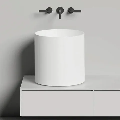 Salini Раковина накладная 450x450x450мм, S-Sense , цвет белый глянцевый