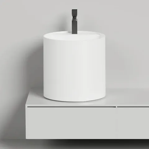 Salini Раковина накладная 450x450x450мм S-Sense ARMONIA ROUND TOP 03, цвет белый глянцевый