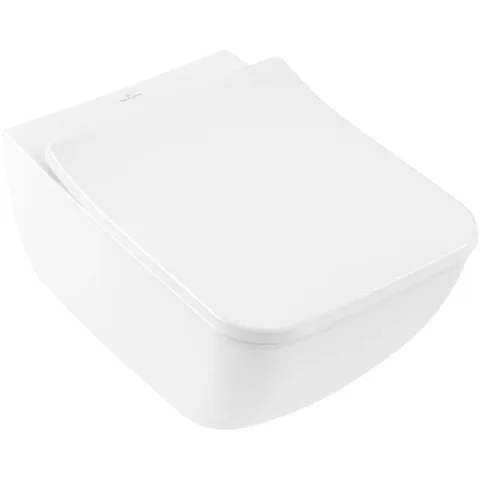 Villeroy&Boch Venticello Унитаз подвесной 375*560*330, безободковый, в комплекте сиденье SlimSeat c микролифтом, покрытие CeramicPlus, цвет альпийский