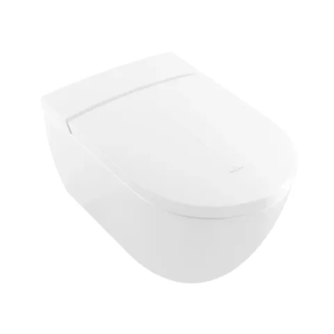 Villeroy&Boch Viclean Унитаз-биде подвесной 385*595*360, в комплекте с сиденьем, покрытие CeramicPlus, цвет альпийский белый (временно недоступен!)