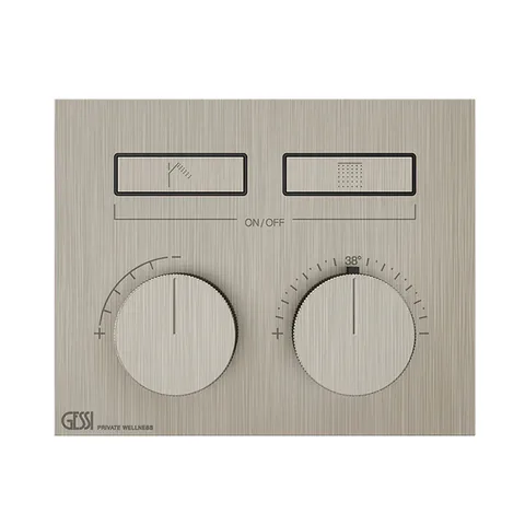 Gessi Hi-Fi Термостат для душа, с включением до 2 источников одновременно (внешняя часть), цвет: Finox