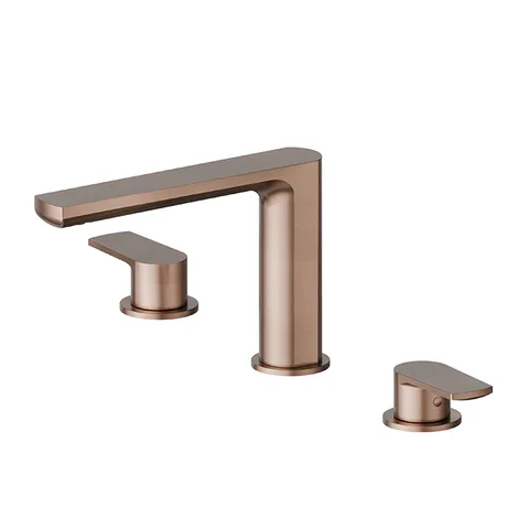 Newform Haka Смеситель для раковины на 3 отверстия без донного клапана, цвет: PVD brushed copper bronze