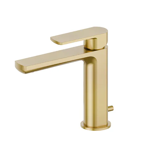 Newform Haka Смеситель для раковины с донным клапаном, цвет: PVD brushed gold