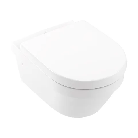 Villeroy&Boch Architectura Унитаз подвесной 370*530*330, безободковый, в комплекте сиденье c микролифтом, CeramicPlus, цвет альпийский белый