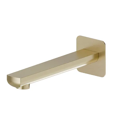 Newform Haka Излив для ванны из стены, длина 211 мм, с подключением на 1/2”, цвет: PVD brushed gold