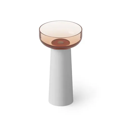 DEA DESIGN Washbasins Раковина напольная 48x48xh88 см, материал: Glasstech прозрачная смола, цвет: чаша brown copper/пьедестал белый