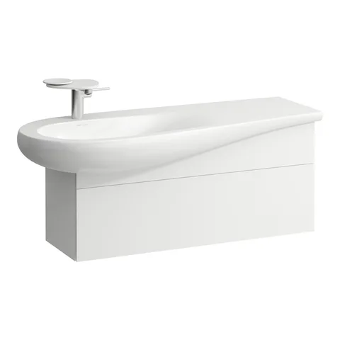 Laufen Alessi One Тумба под раковину 814973, 995х320х440мм, с 1 ящик, с сифоном, слив слева, цвет: белый матовый (NEW2024)