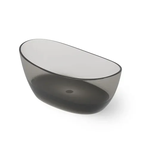 DEA DESIGN Elegant Ванна отдельностоящая 163x85xh64 см, материал: Glasstech прозрачная смола, цвет: Smoky Black R4