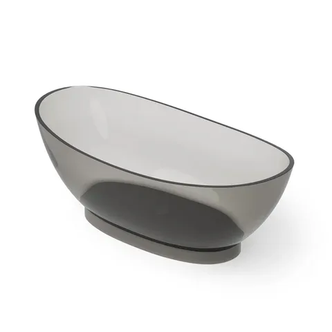 DEA DESIGN Elegant Ванна отдельностоящая 179x88xh64 см, материал: Glasstech прозрачная смола, цвет: Smoky Black R4