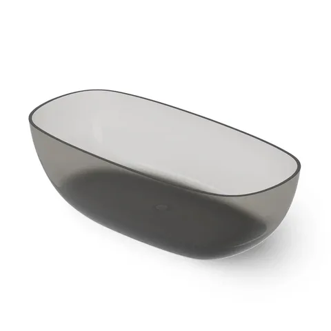 DEA DESIGN Modern Ванна отдельностоящая 180x85xh54 см, материал: Glasstech прозрачная смола, цвет: Smoky Black R4